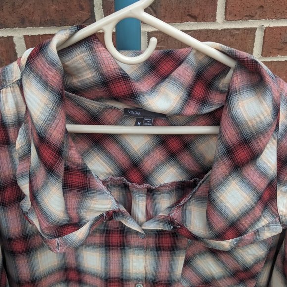 Vince plaid button-down blouse - Medium - Picture 2 of 9